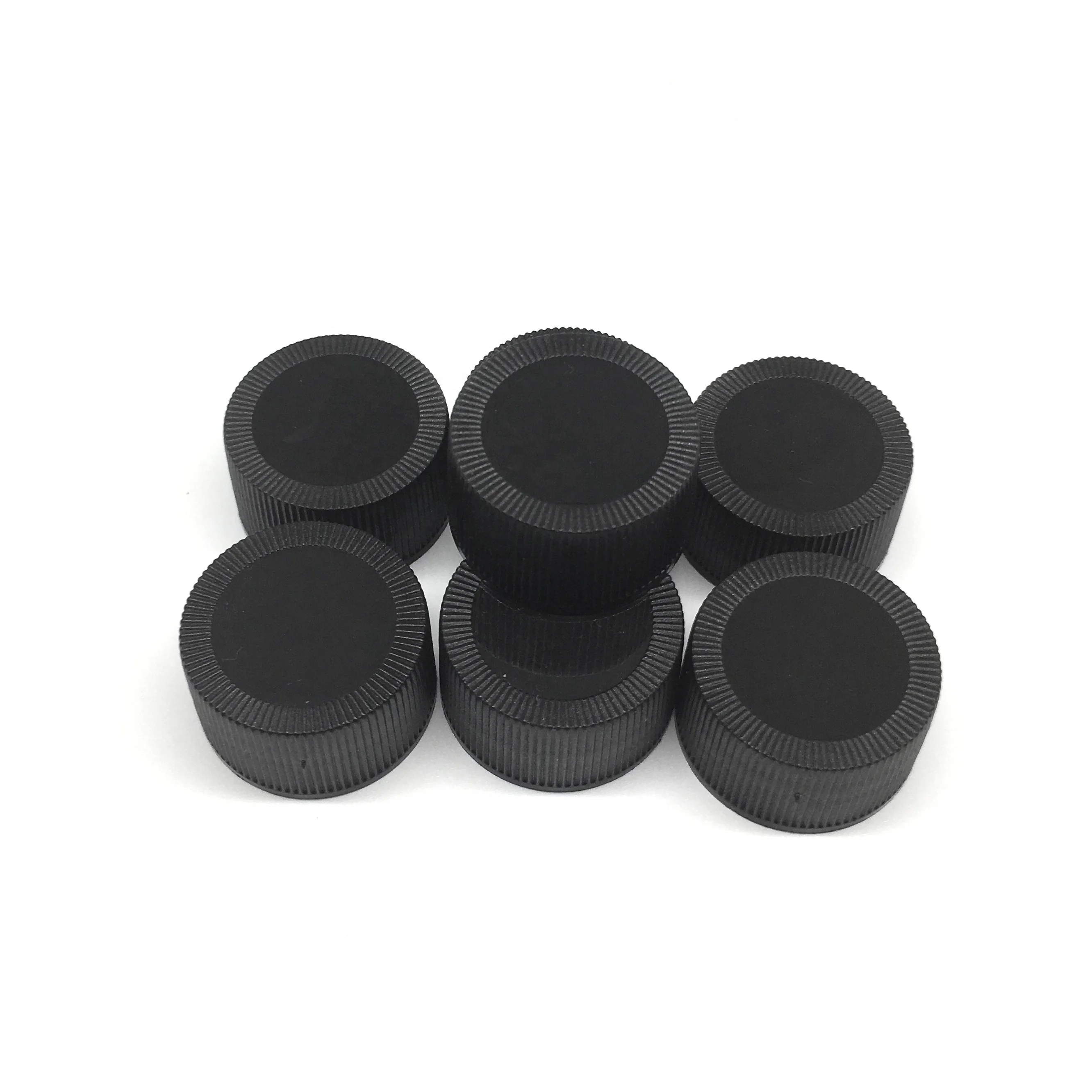 20 /410 20/415 28/410 18/410 Fast Delivery New Style Ribbed Black Screw Cap for Glass Bottle