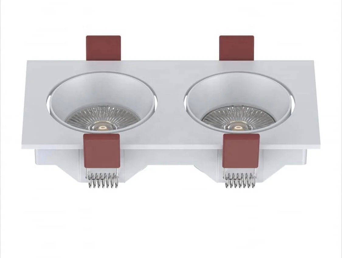 ceiling grille light 100LM/W recessed dali smart dimmable cct change Ra90 cob 12w square double lamps trimless led downlight