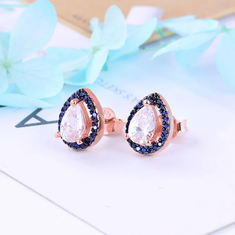 POLIVA Statement Earring Women Designer Korean Fashion Sterling Silver Zircon Stud Earrings For Women Studs Earrings Jewelry