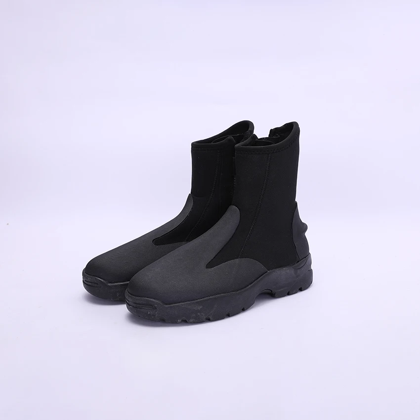 Wholesale Non-Slip Waterproof Warm Black Diving Boots Unisex 4mm Neoprene With Zipper Surf Diving Boots