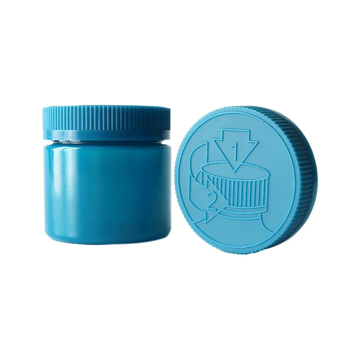 Wide Mouth Plastic Candy Cosmetic Jar Blue 6oz PET Jars with Lids Smell Proof Child Proof Plastic Jar