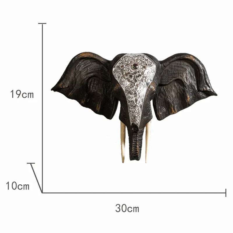 Custom Statue Luxury Home Decorations Polyresin Elephant Head Hanging Wall Decorations For Home Modern