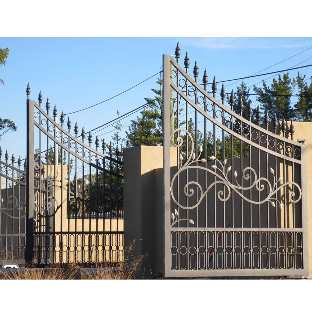 Professional latest main gate designs customized Automated Driveway Catsing Aluminum Art Gate
