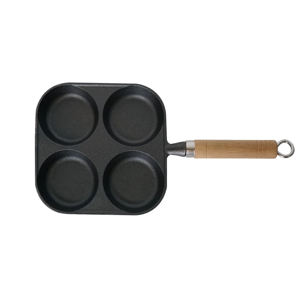 Non-stick Fried Egg Flat-bottomed Cookware Frying Pan Kitchen Cooking Pot 4 Cups Egg Frying Pan