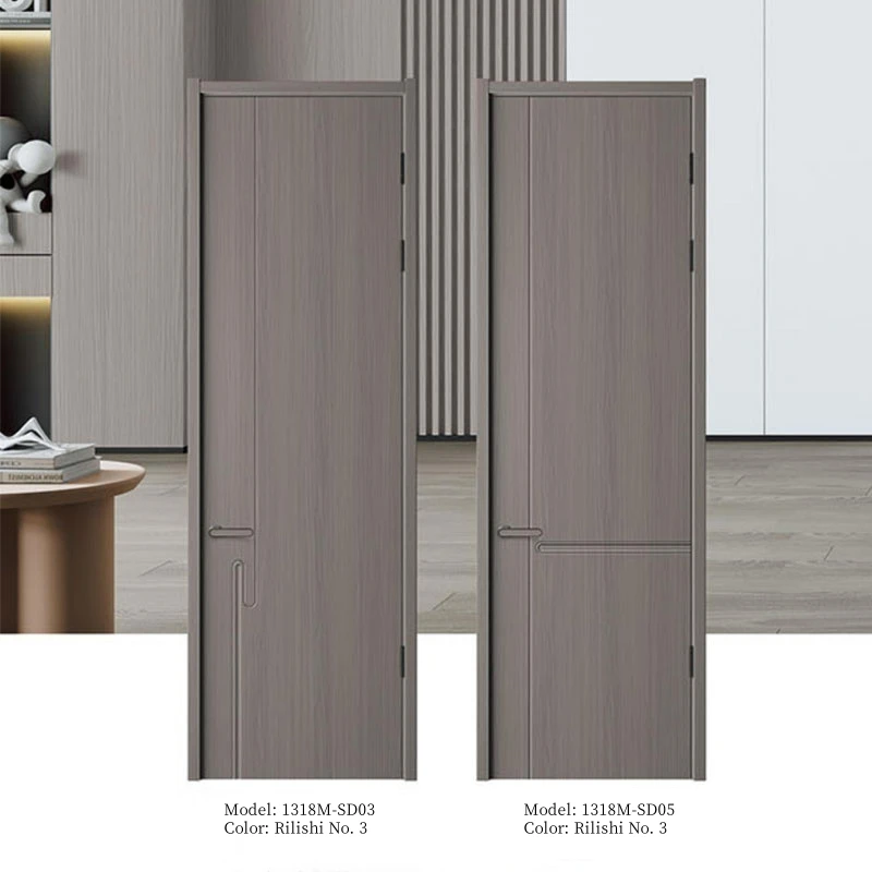 American Modern Style Acrylic Interior Door Panel Solid Wood and PVC Sliding with Lock for Home and Hotel