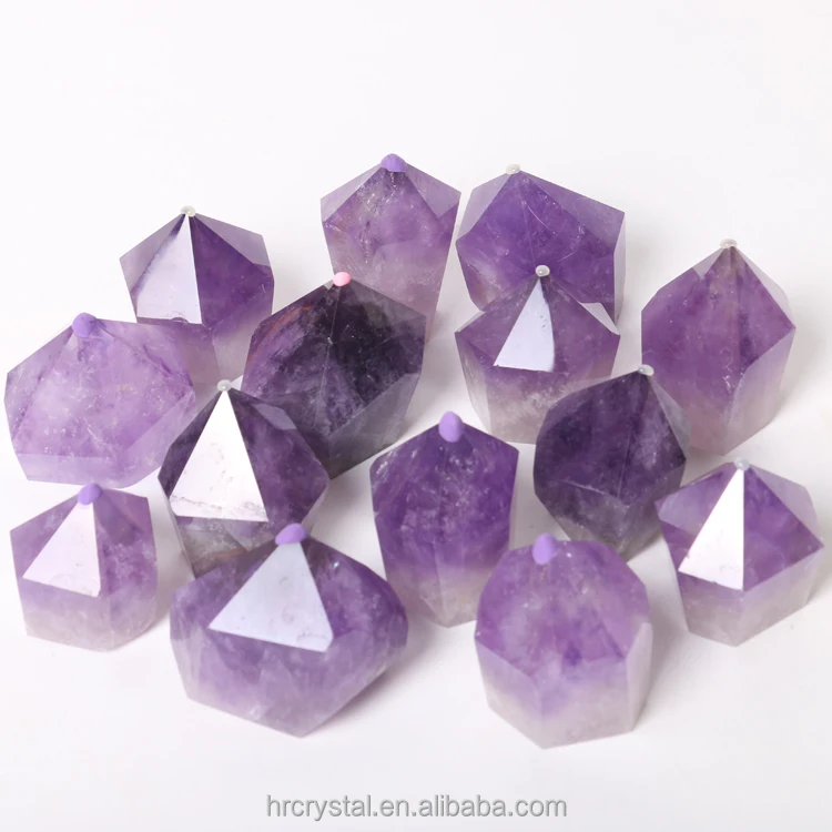 110 Semi-precious Stone Crafts Natural Purple Amethyst Cupcake Tower Healing Quartz Crystal Point