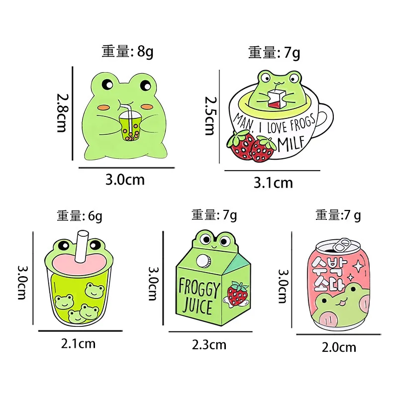 Cartoon Cute Frog Brooch Juice Strawberry Blouse Brooch Gift For Family Friends New Design Fashion Jewelry Decorative Items