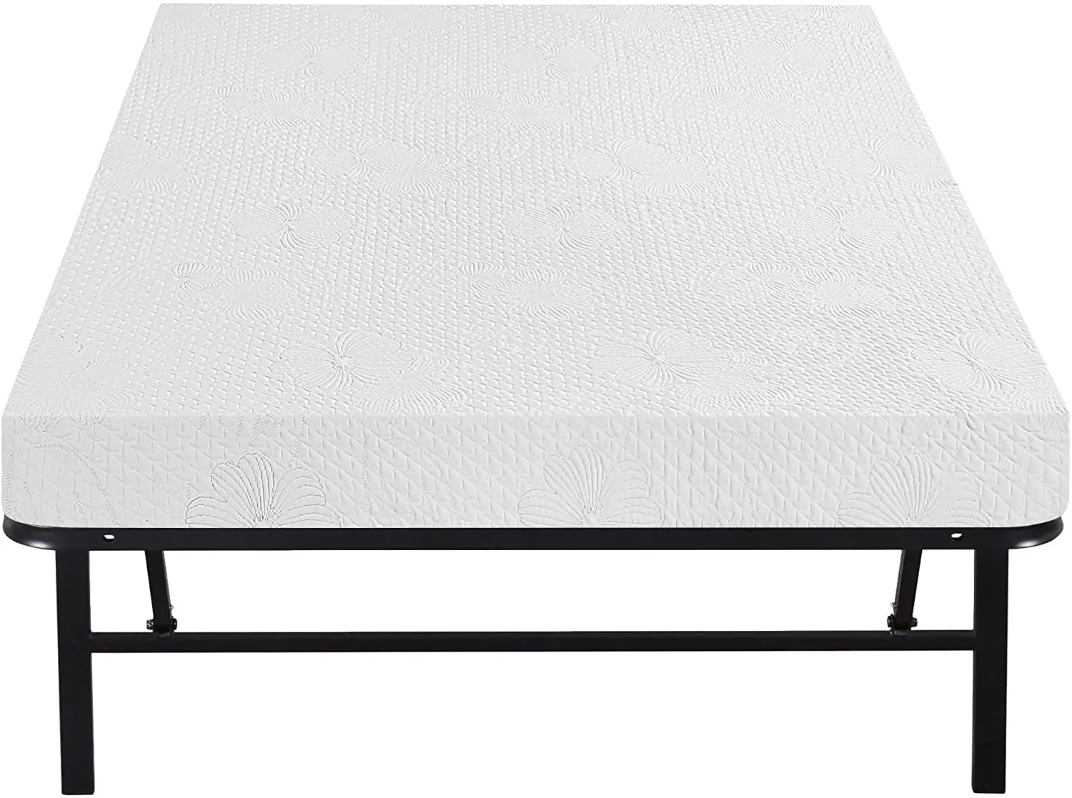Furniture Folding Metal Bed Frame, 14 inch Metal Comfort Base