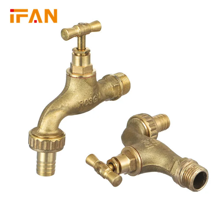 Ifan Wholesale Bibcock Water Tap Full Sizes Brass Bibcock Water Tap With Water Outlet
