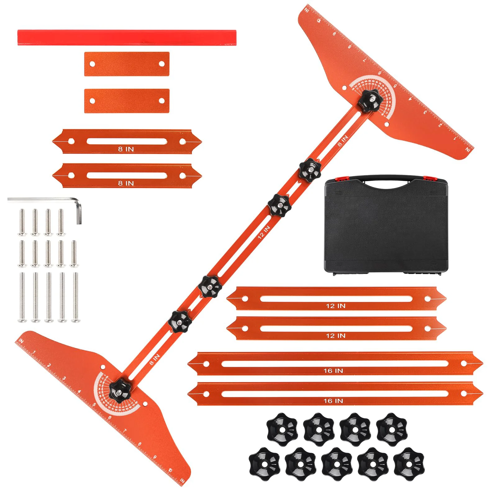 Adjustable Measurement Gauge for Stairs Risers Shelves Partition with Length Marking and Angle Stair Tread Template Tool