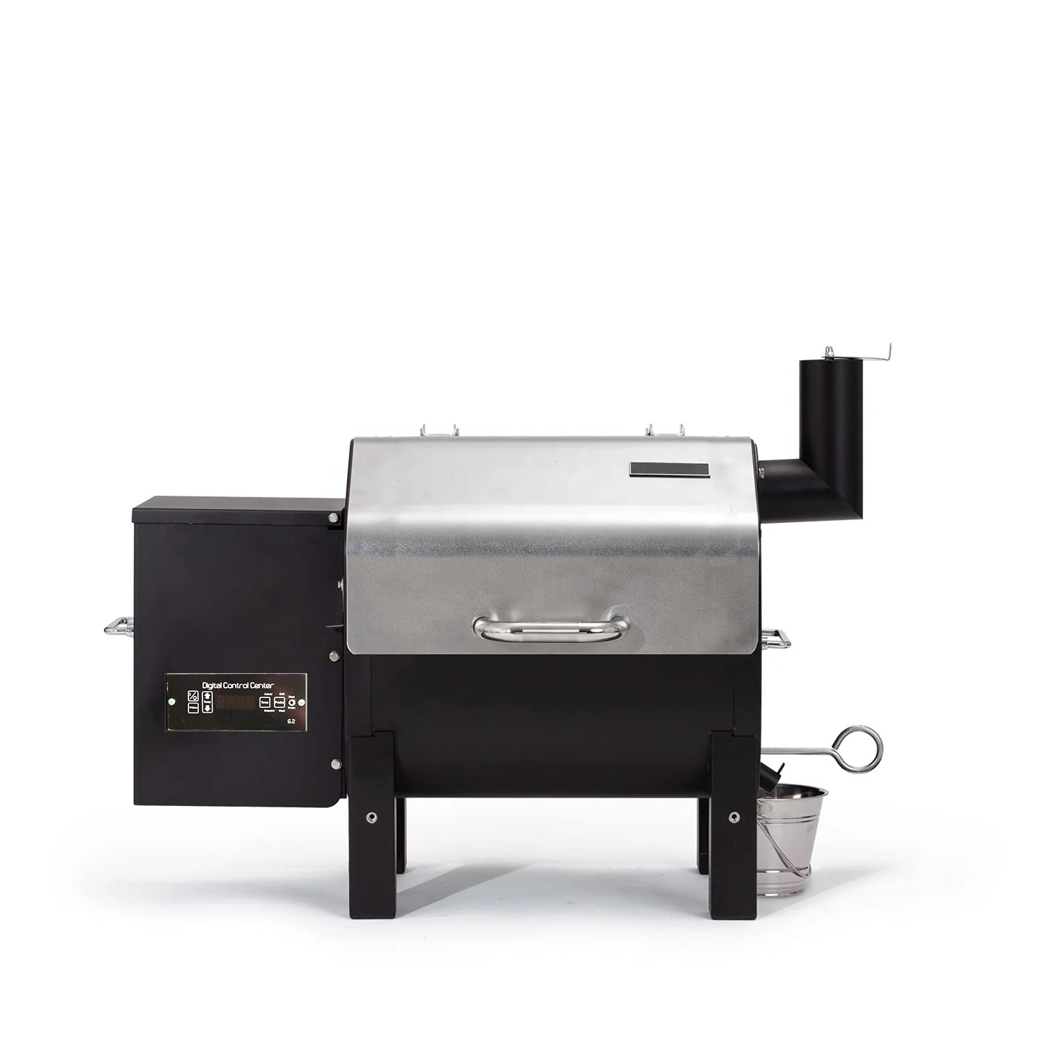 ODM OEM Electric WiFi Control Foldable Portable Wood Pellet Tailgating Grill with Meat Probe Black