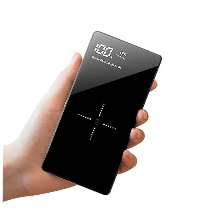 Беспроводное зарядное устройство для быстрой зарядки 20000 мАч power bank портативный зарядное устройство, зеркало, 20000 мАч светодиодный power bank 20000 мАч