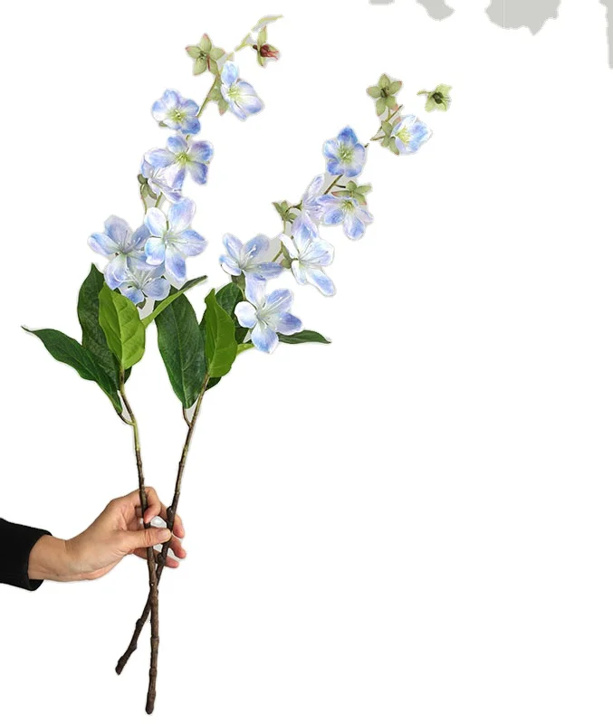 Hot saling Single branch blue hanging silk jasmine  Artificial Flowers For Home Decoration