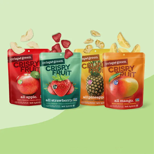 Custom Printed Dry Freeze Dried Fruit Packing Snack Resealable Bag Aluminum Foil Packaging Zip Lock Stand Up Pouch