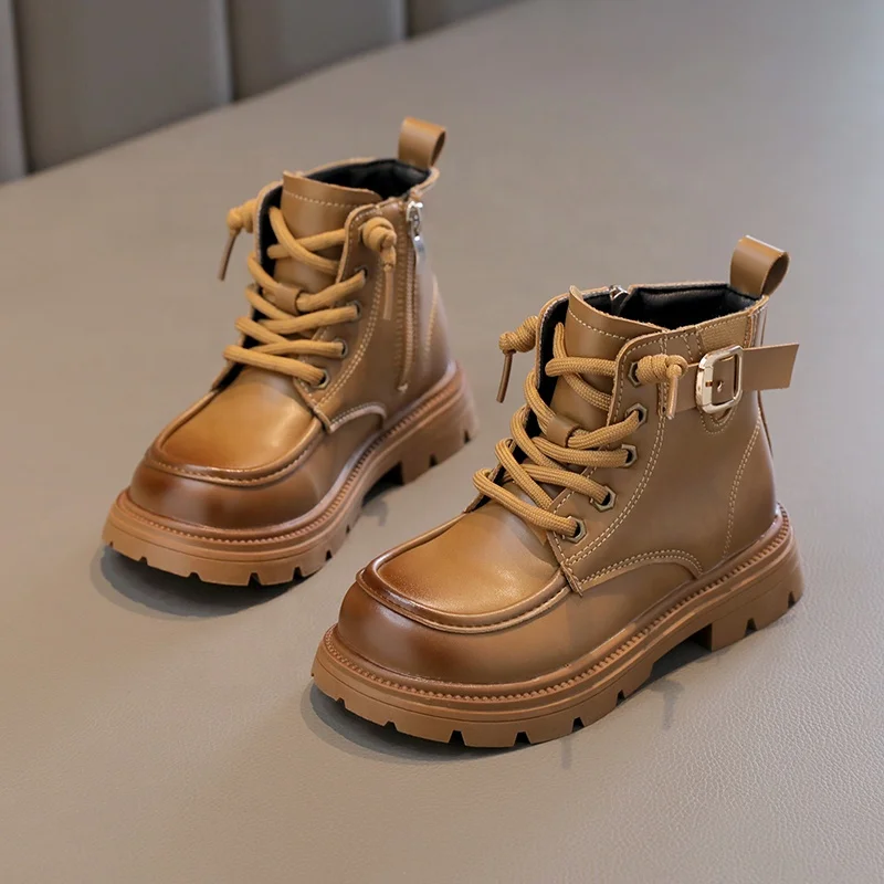 2023 New Winter Kid Shoes PU Leather Waterproof Boots Kids Snow Boots Brand Girls Boys Shoes Children Fashion Boots for Kids