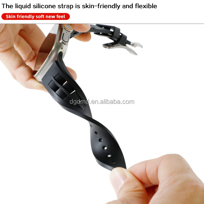 New Arrival Liquid Silicone Band for Appled Watch Ultra1/2 49mm/44mm/45mm for iWatch Series 9/8/7/6/5/4/SE