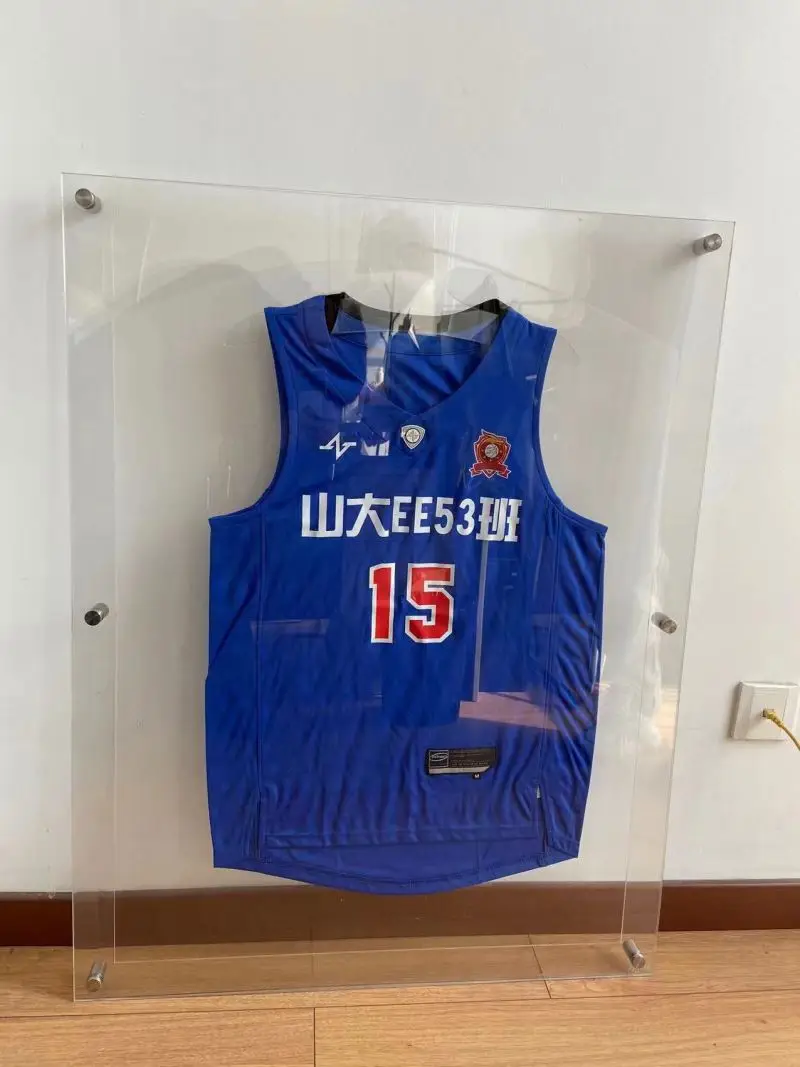 Spring Sgin Clear Acrylic Jersey Display Case Wall Mount Sport Shirt Display Frame