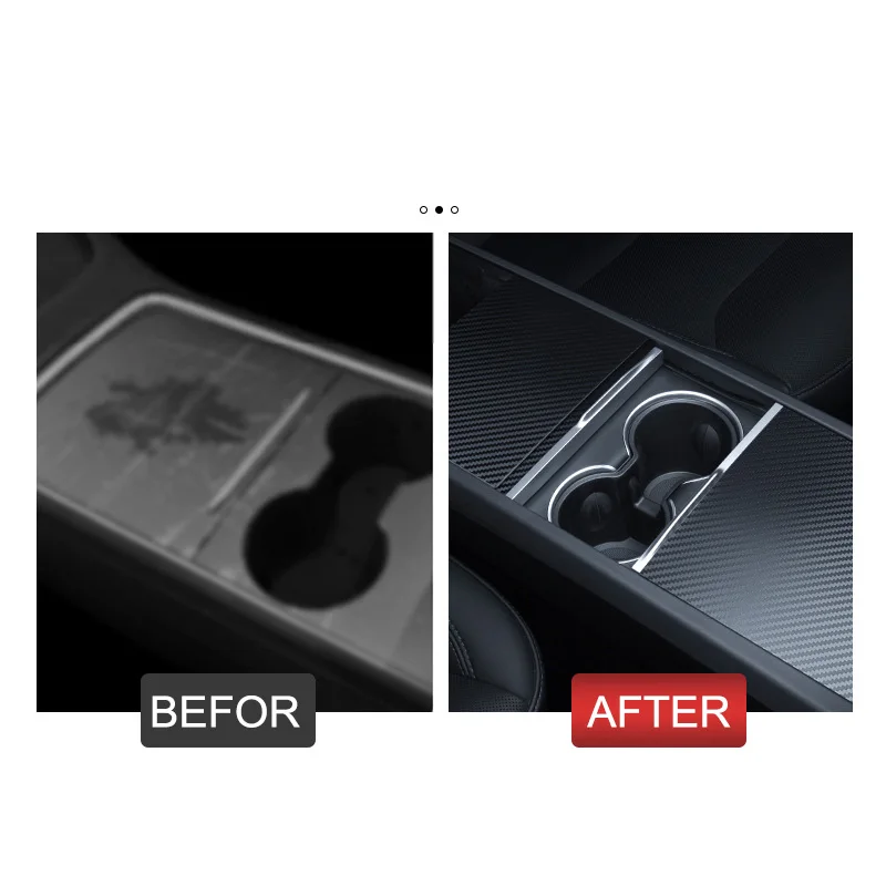 Car Interior Central Control Dashboard Cover For Tesla Model 3  Carbon Fiber Console Wrap Sticker Protection Kits