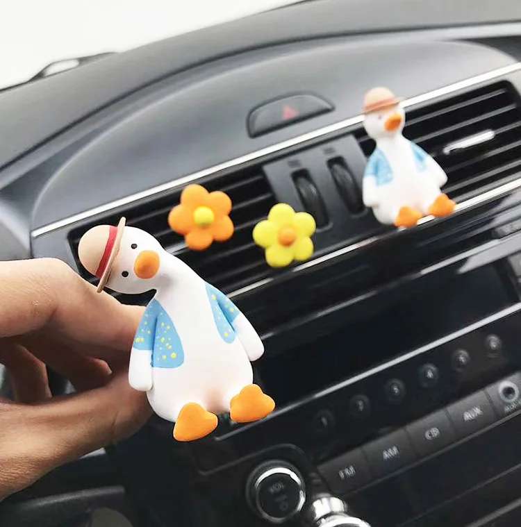 Mini Colorful Gypsum Duck Scented Plaster Car Fragrance Aroma Diffuser Air Freshenser Stone with Clip