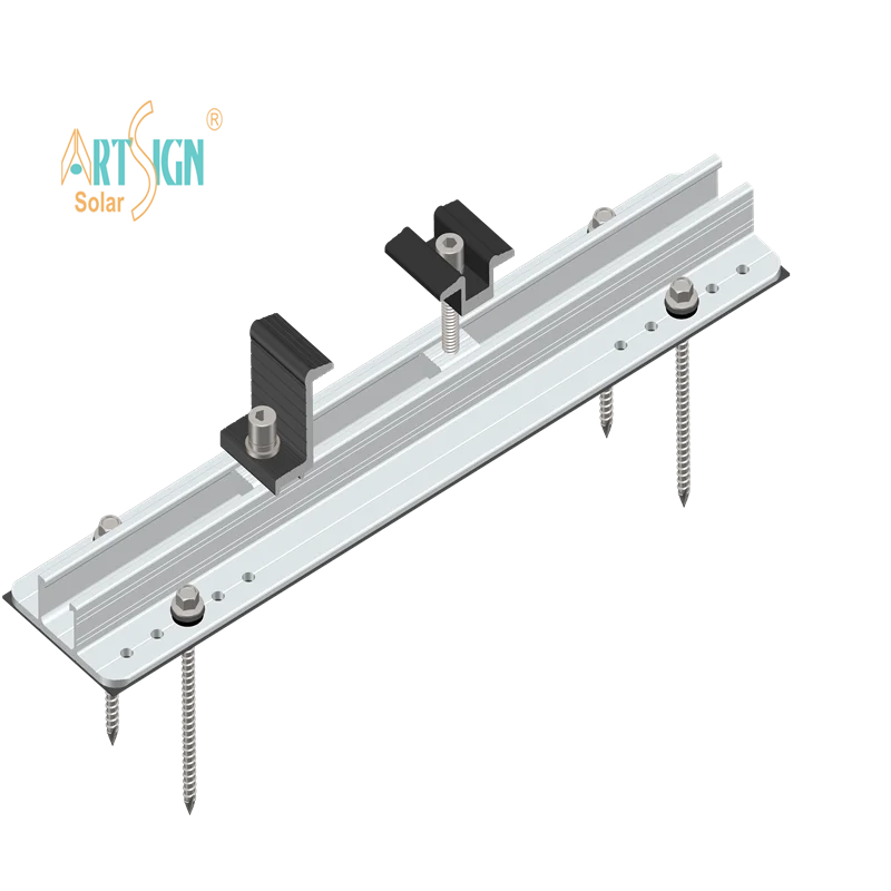 PV панели короткая безрельсовая система крепления на крыше солнечная мини-рейка