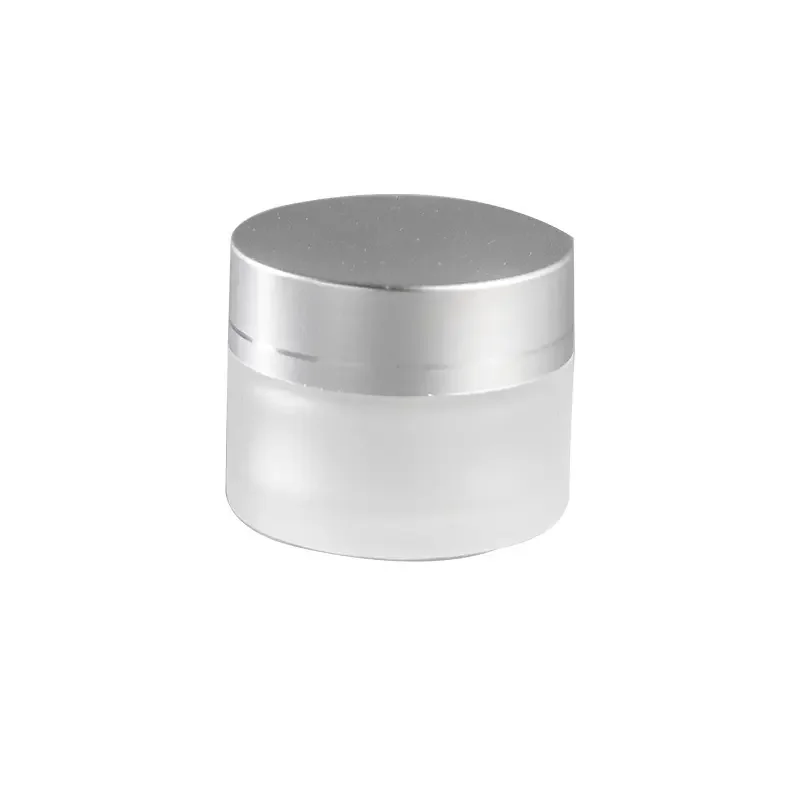 Best selling 10ml 20ml 30ml 50ml Clear Frosted Cosmetic Glass Cream Jar with Screen Printing Surface Handling