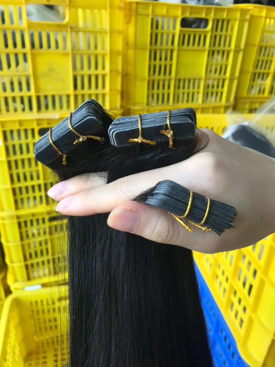 virgin Clip In hair 100% brazilian yaki human hair tape in extextension raw virgin human hair bundles vendors