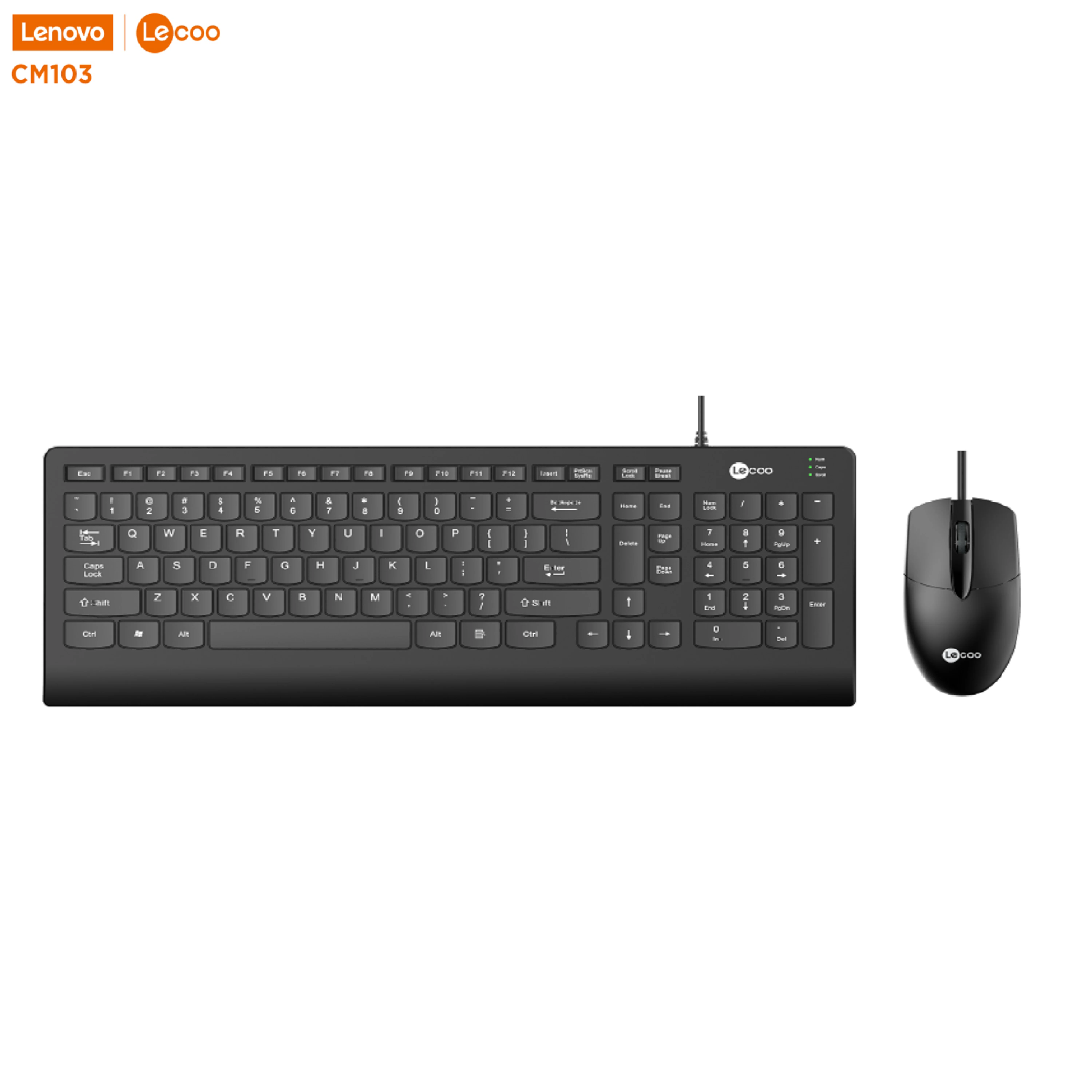 Клавиатура и мышь Lenovo Lecoo CM103 комплект проводная клавиатура Офисная usb набор проводной