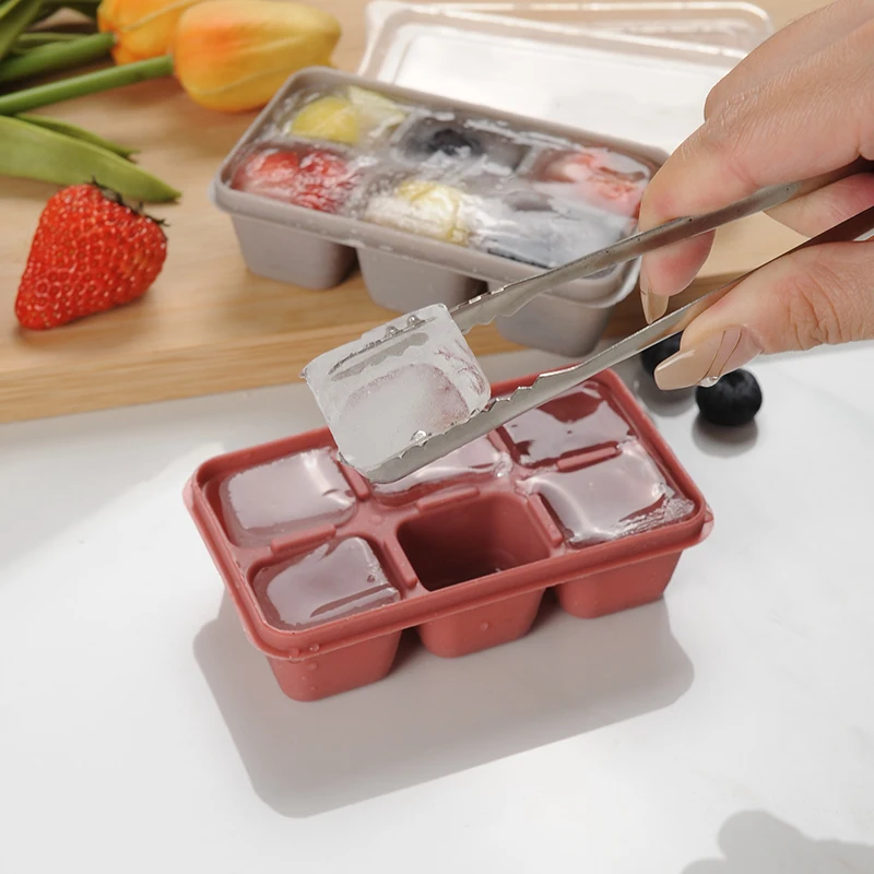 Mini 6-Grid Silicone Food-Grade Ice Cube Tray for Ice Cream and Cold Drinks DIY Food Tools Kitchen Gadgets