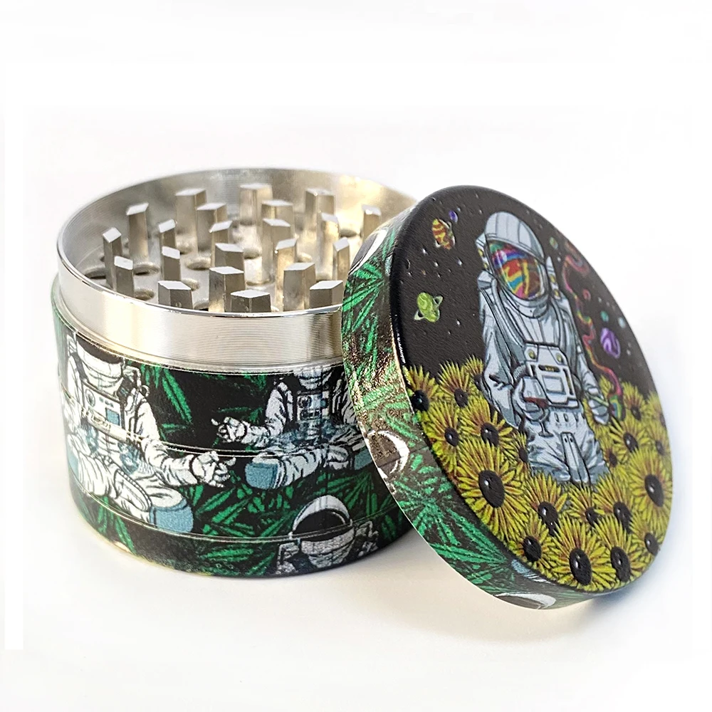 Smoking Accessories 50mm 4 Parts Zinc Herb Grinder Layer