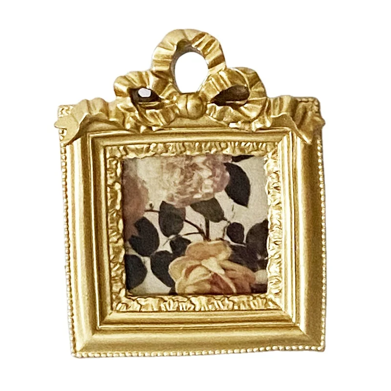 Poly Resin mini small photo kids glass frame gold baroque frame children favor gift home decoration