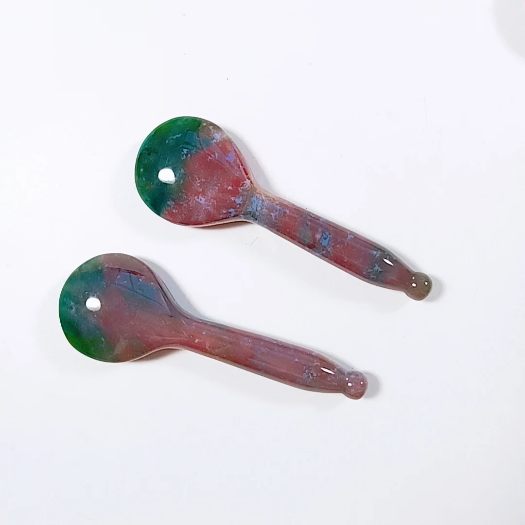 Huiying Cina products wholesale natural massage stone gem guasha scraping Indian agate gem gua sha tools spoon