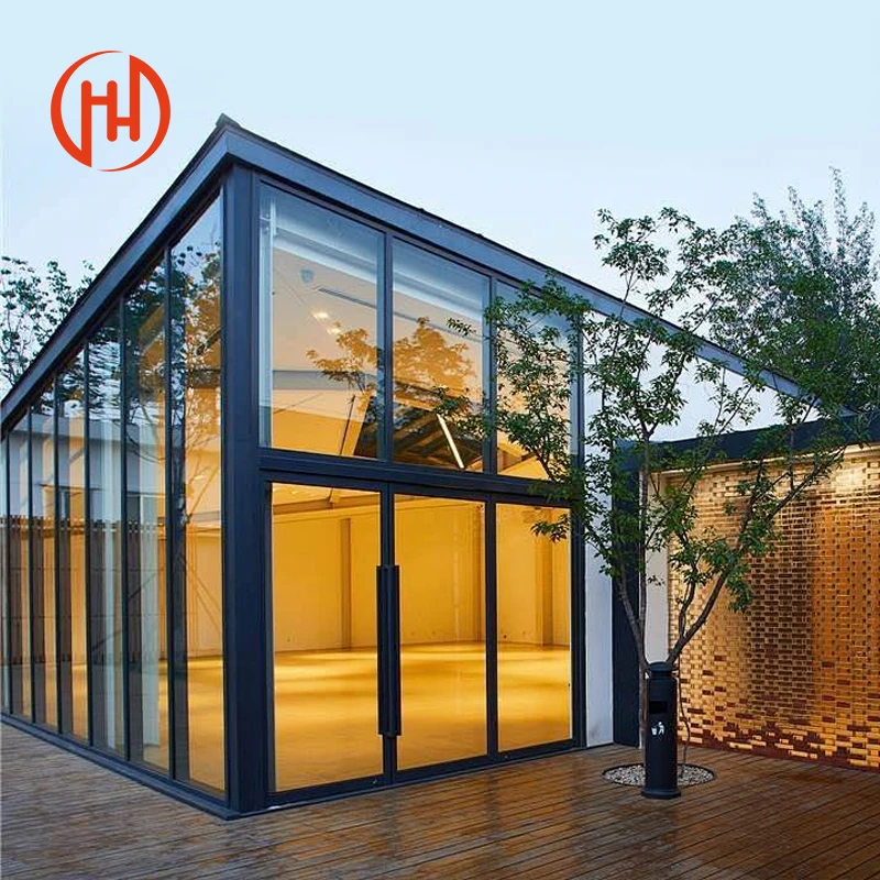 Wholesale Outdoor Garden Sunroom Tempered Glass Small Tiny House Sunny Villa Aluminum Frame Sunshine Glass Sunrooms
