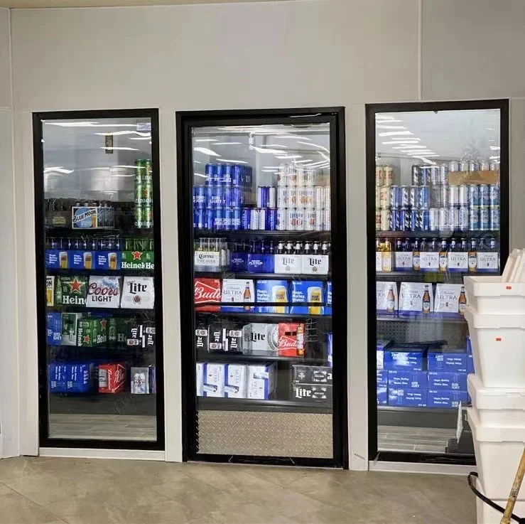 Commercial refrigerator glass door/display shelf and gondola for the supermarket