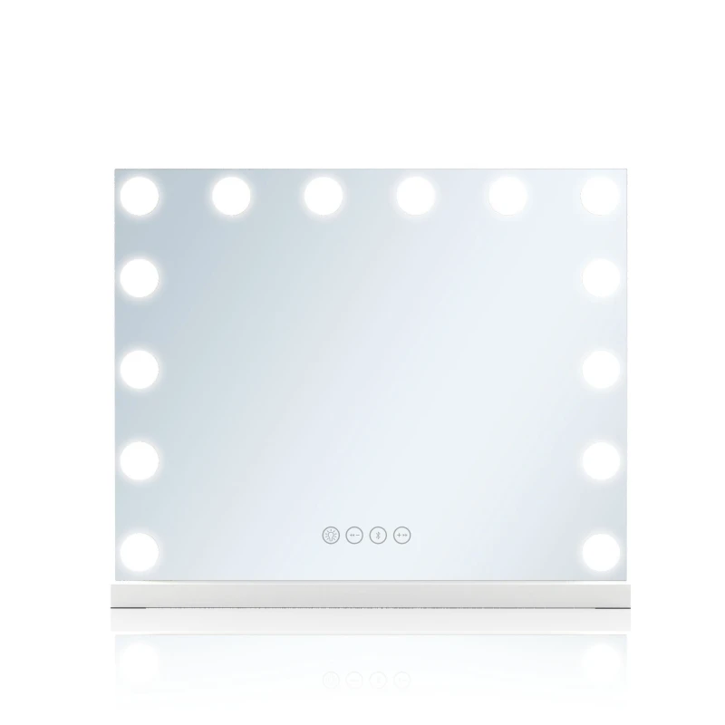 Touchscreen Led Lights Cosmetic Makeup Black Large Table Hollywood Vanity Mirror With Light Bulbs hot selling