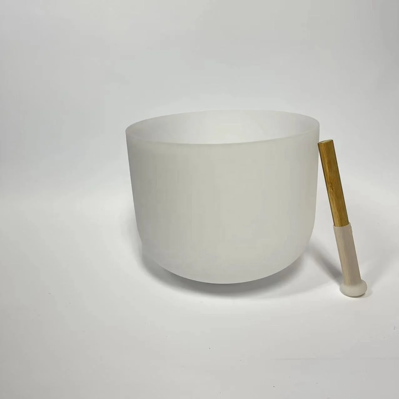 432HZ 11inch perfect pitch D SACRAL wholesale Quartz Crystal frosted singing bowl with patent silicone mallet for meditation