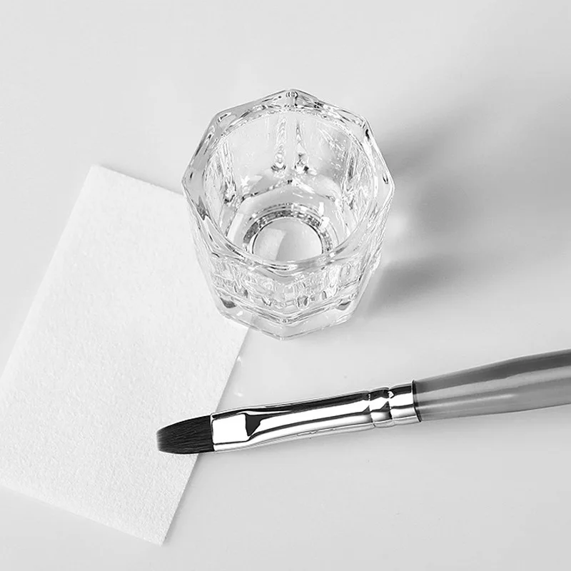 2024 New Design Crystal Glass Crafts Manicure Cup Nail Tools Wash Cup Clear Nail Crystal Liquid Powder Cup