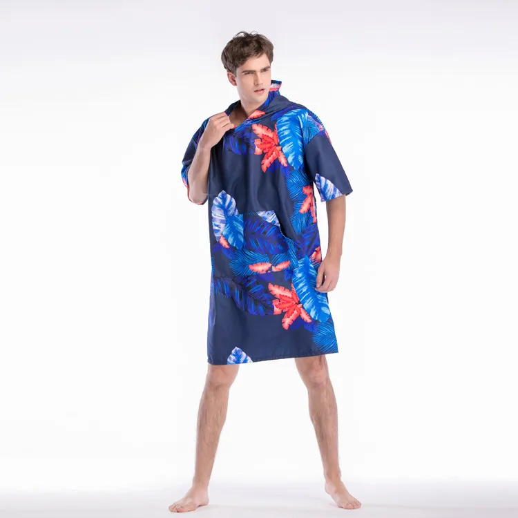 
Custom Printed Microfiber Suede Surf Poncho Towel or Microfiber Terry Cloth Beach Robe 