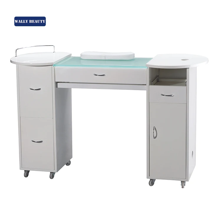 Wallybeauty new design beauty salon manicure tables glass top nail table