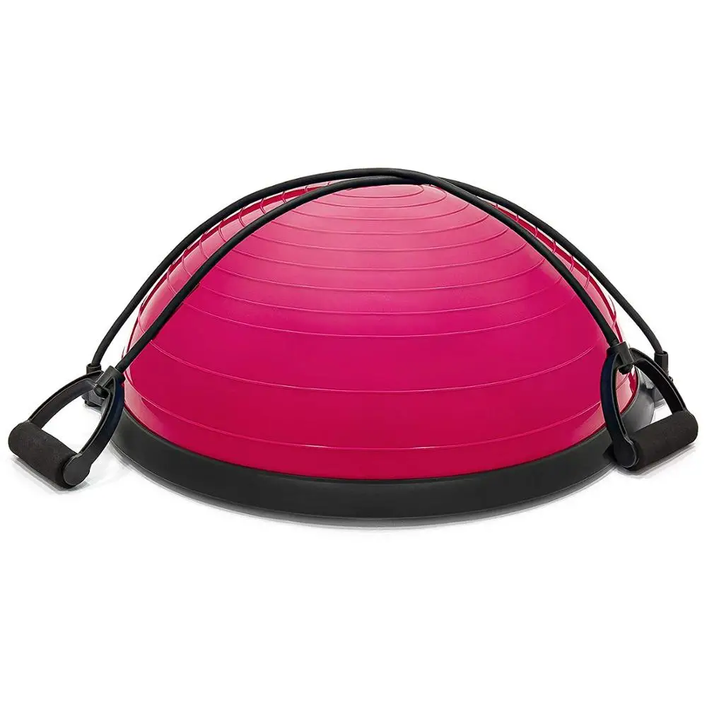 2018 hot sales Premium Yoga Fitness Balance Trainer Ball with Resistance Band set  Yoga Half Ball magnetic balls
