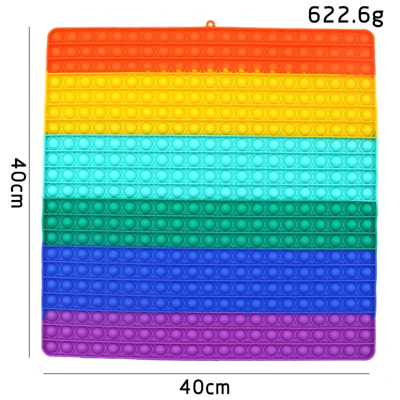 40cm Rainbow Jumbo Pop Bubble, 400 Bubbles Big Size Push Bubble Sensory Super Big Extra Large Giant Mega Pop Push Fidget Toy