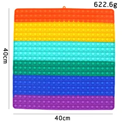 40cm Rainbow Jumbo Pop Bubble, 400 Bubbles Big Size Push Bubble Sensory Super Big Extra Large Giant Mega Pop Push Fidget Toy