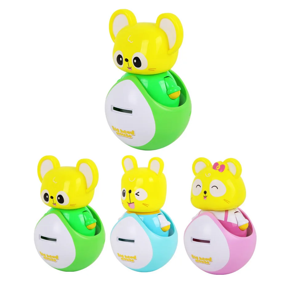 2023Cute rat mouse piggy bank love to eat money and dance coin bank money saving box makes a perfect unique gift for child