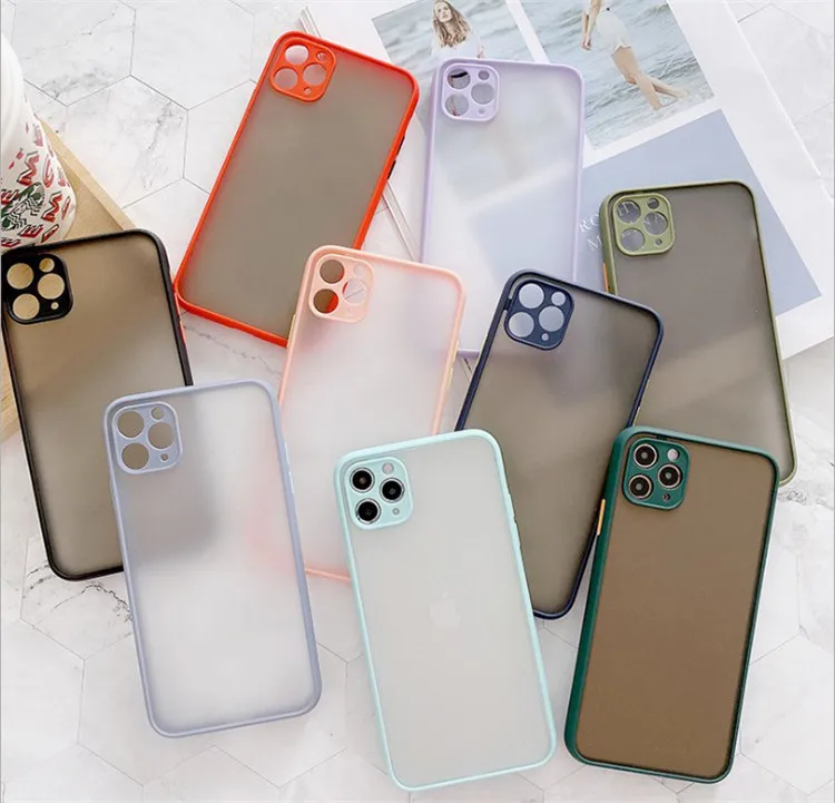 Чехол-бампер для телефона iPhone 13 Pro Max mini Xr XS X Матовый полупрозрачный ударопрочный чехол 11 pro