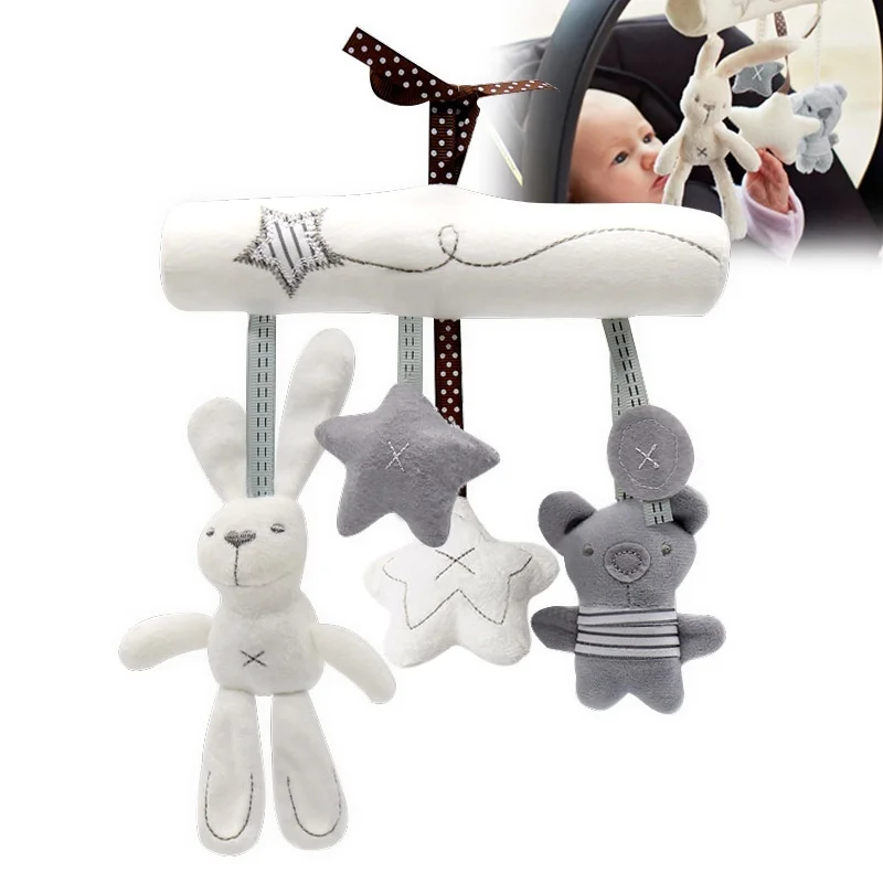 2024 Baby Steps Hanging Rattles Spiral Plush Toys Crib Toys Stroller Toys Car Seat Toys3-6 Months with Musical Plush