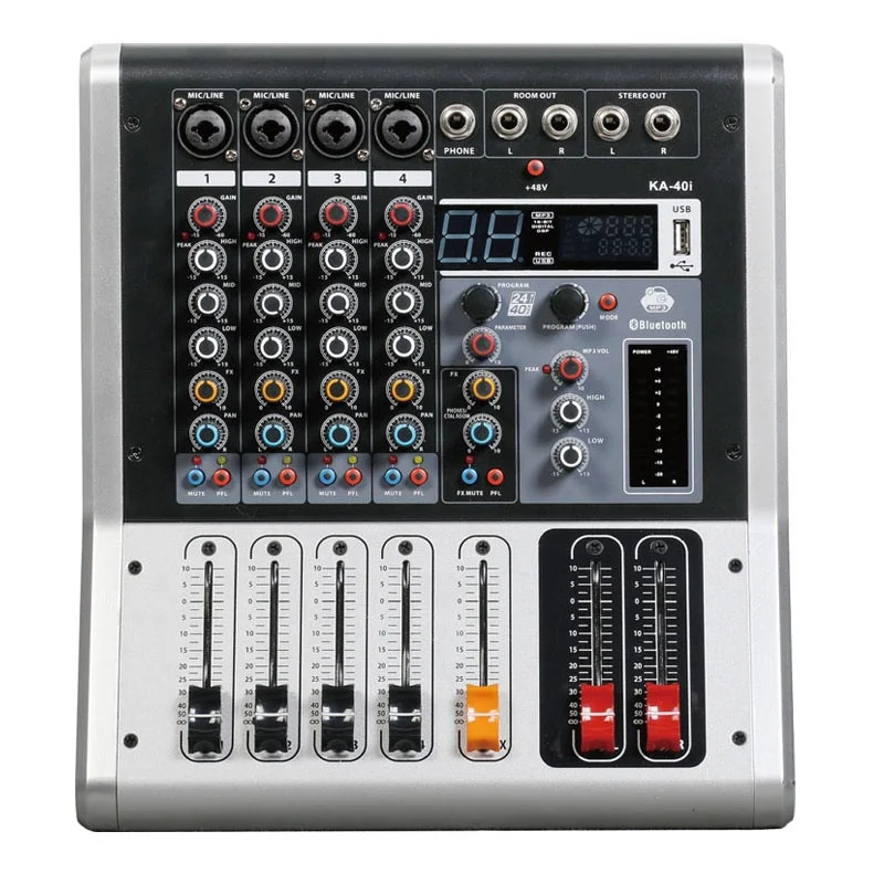 KA-60i Audio Mixer Console 4/6/8/12 Channel Sound Mixer with 16 DSP Effects