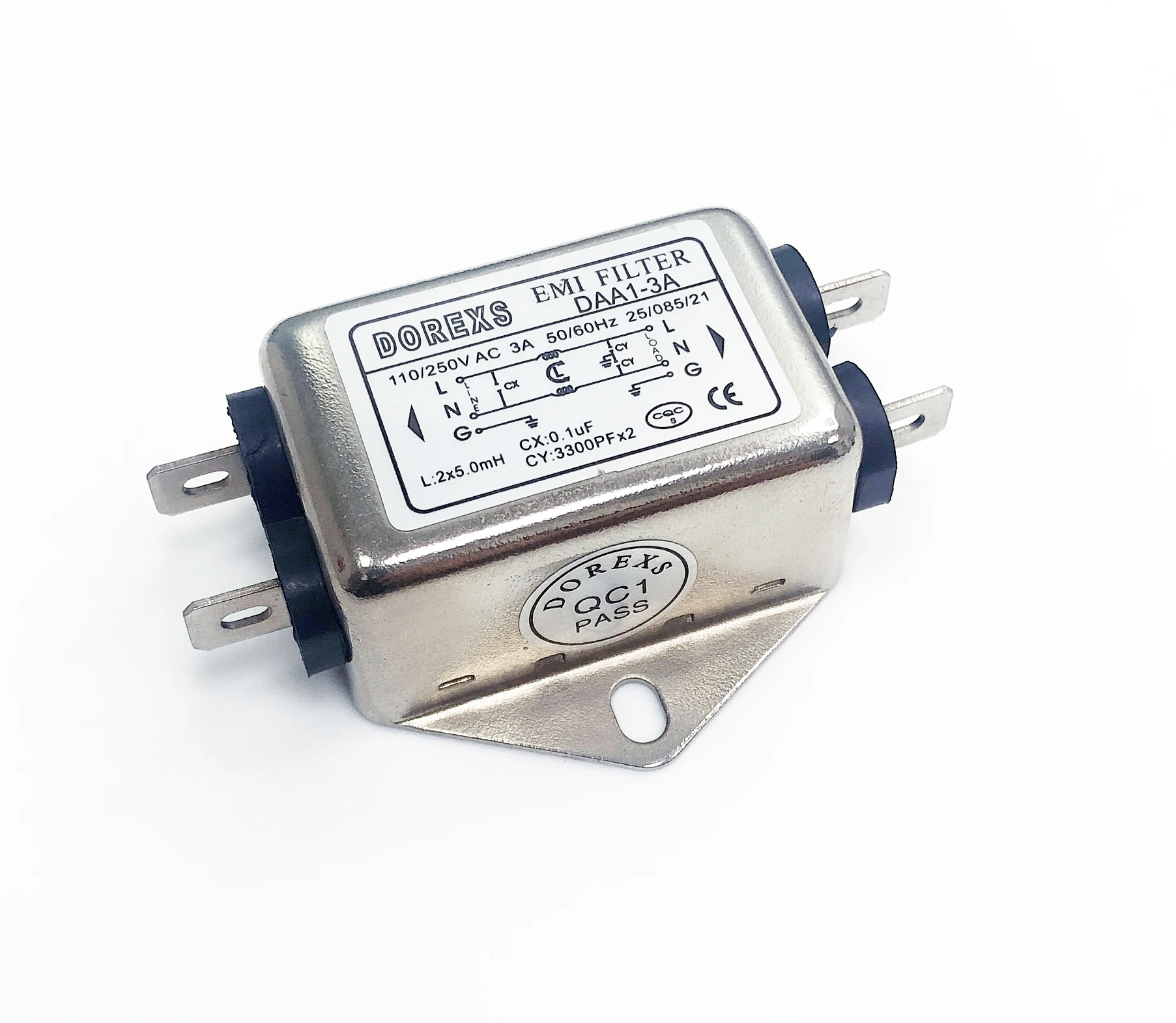 Терминал мощность фильтр EMI фильтр чехол низких частот 115/250vac металла по оптовым ценам от поставщика 1A 3A 6A 10A DAA1 провода 20 ~ 100db 30-100db