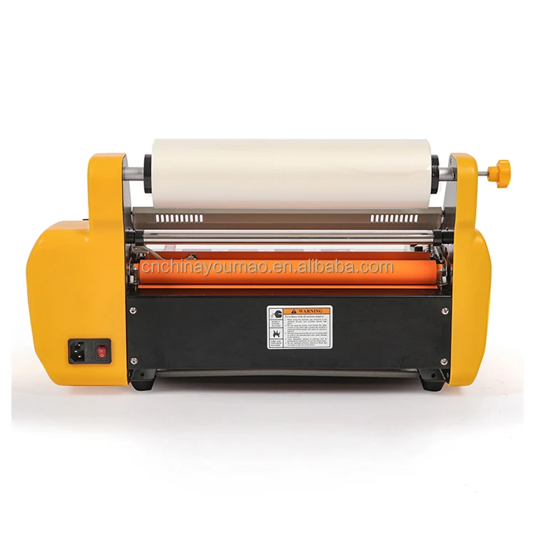 Yellow Or Black Fm3510 Desktop Heated Hot Roll Laminator For Wholesale Double Sides Lamination