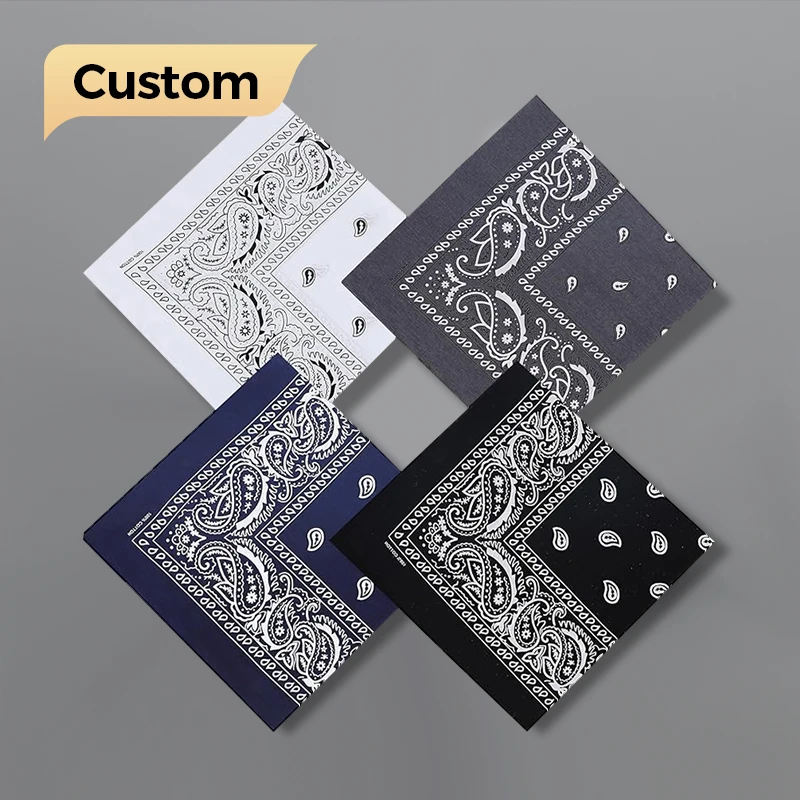 Cheap high quality satin black Colorful Home Cotton Large for Men & Women Multi-Purpose Headbands Square Head Scarf Bandana