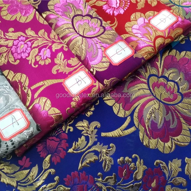 Восточная жаккардовая ткань на заказ, золотая металлическая жаккардовая ткань
