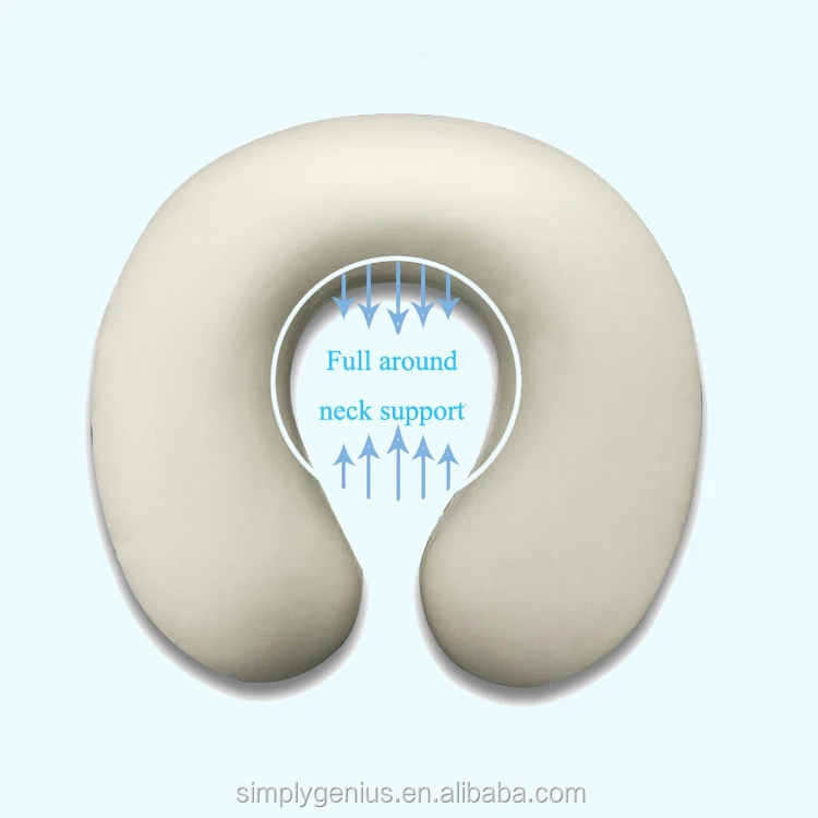 ergonomic travel memory foam neck pillow set with hanger